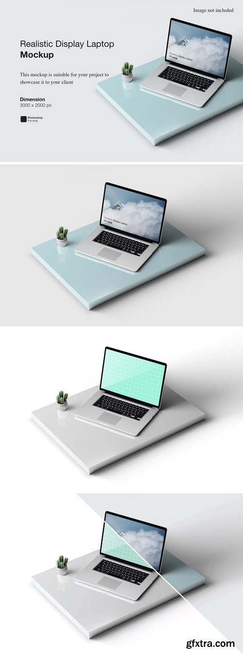 Realistic Display Laptop Mockup