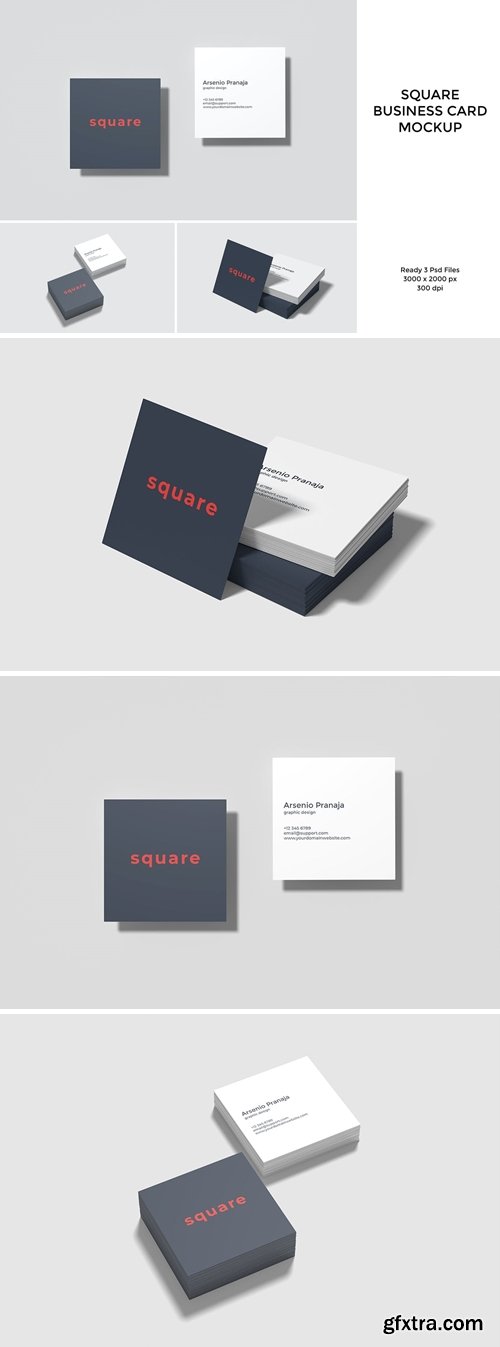 Square Business Card Mockup