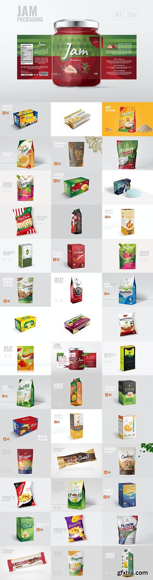 54 Vector Packaging Design Templates