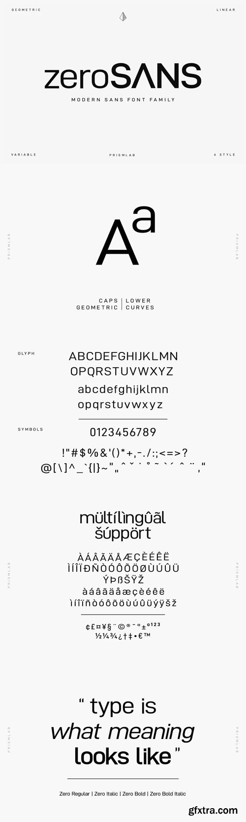 Zero Geometric Sans Typeface