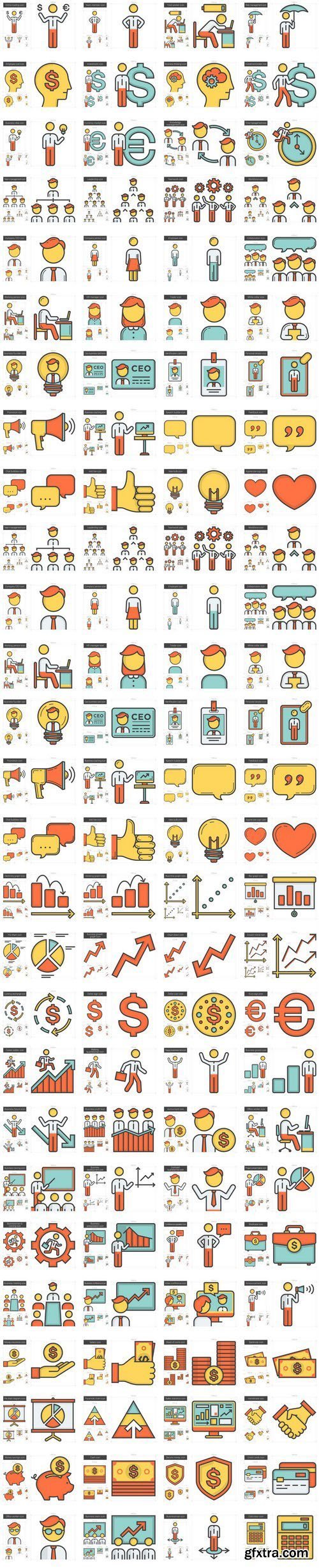 Human resources line icon set - 20xEPS