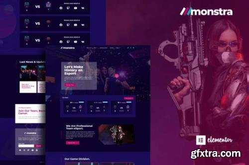 ThemeForest - Monstra v1.0.0 - Esports & Gaming Elementor Template Kit - 31098163