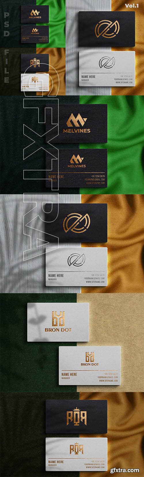 4 Luxury Business Card- Realistic Mockup Vol.1