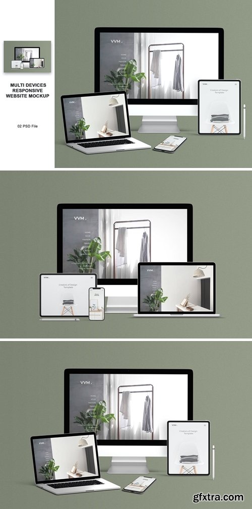 Multi Devices Responsive Website Mockup