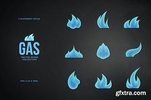 Gas. Vector Icons. 