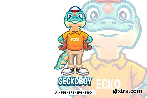 Gecko Boy Illustration 