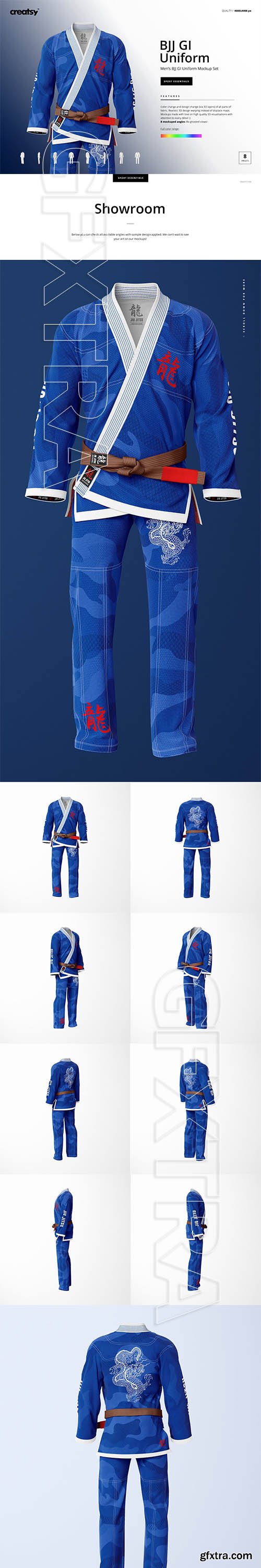 CreativeMarket - Brazilian Jiu Jitsu GI Mockup 3921132