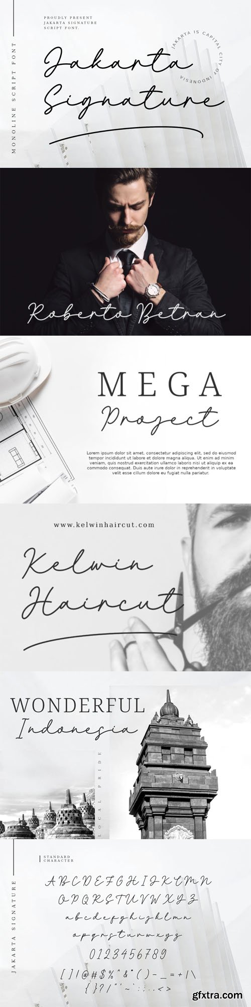 Jakarta Signature - Monoline Script Font