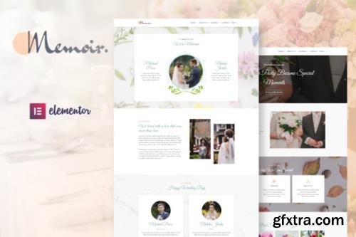 ThemeForest - Memoir v1.0.0 - Wedding Event & Party Organizer Elementor Template Kit - 31030401