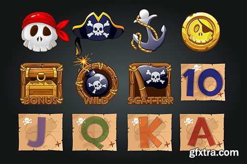 Pirates icons for Slot Machine 