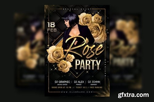 Rose Gold Party Poster Template