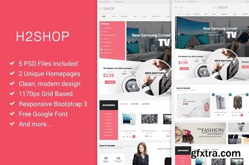 H2Shop - Multipurpose eCommerce PSD Template