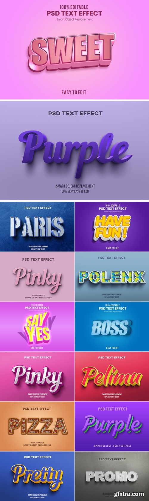 3D Text Effect PSS Bundle