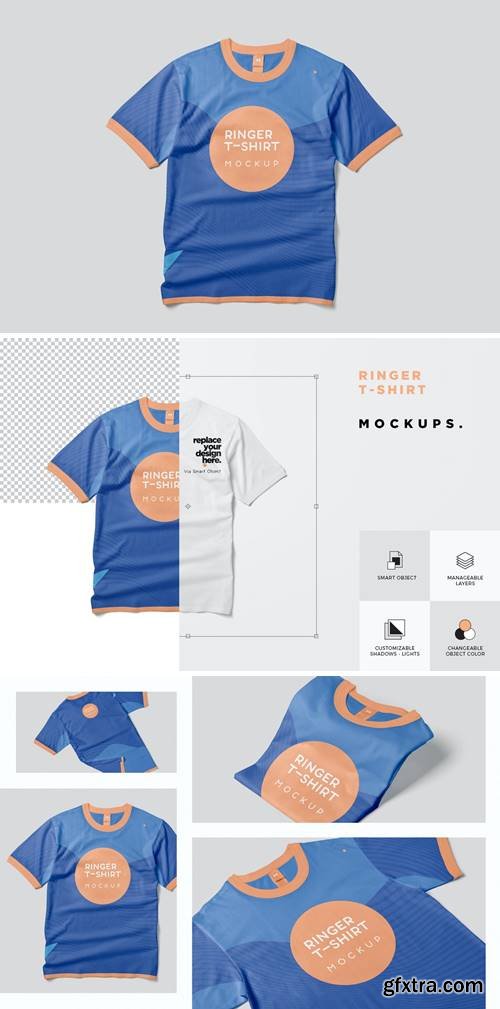 Boys Ringer T-Shirt Mockups