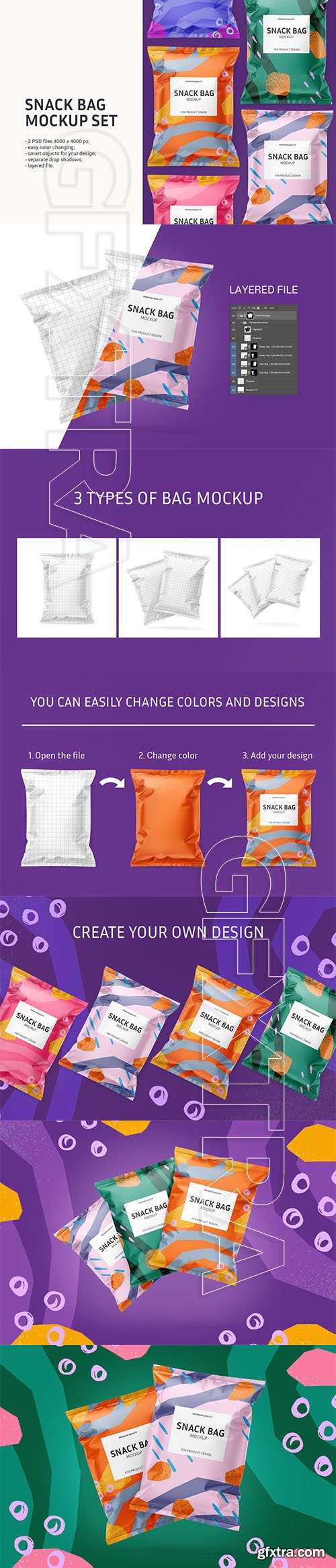 Snack bag mockup set 5960687