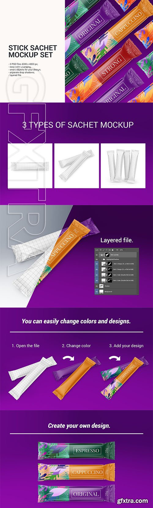 Stick sachet set mockup 5916349