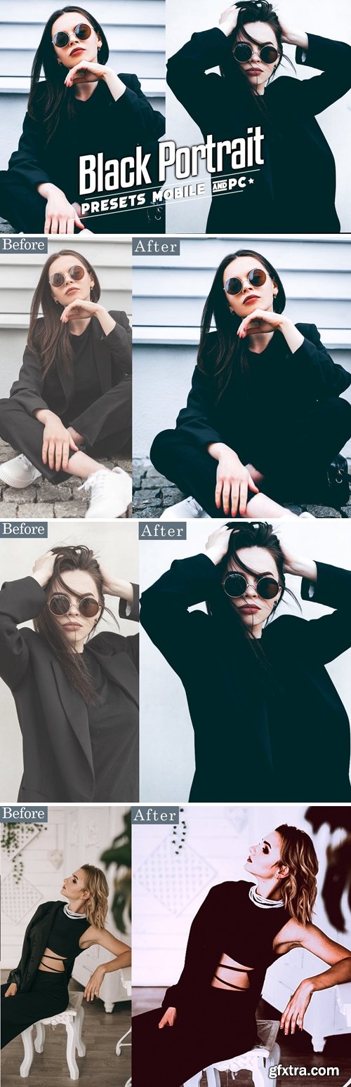 Black Tones Portrait Lightroom Presets Mobile & PC