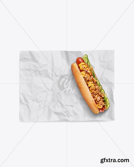 Papper Wrapper With Hot Dog Mockup 75154