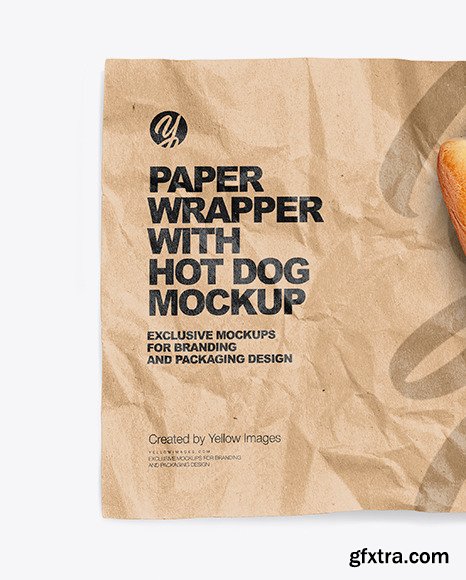 Papper Wrapper With Hot Dog Mockup 75154