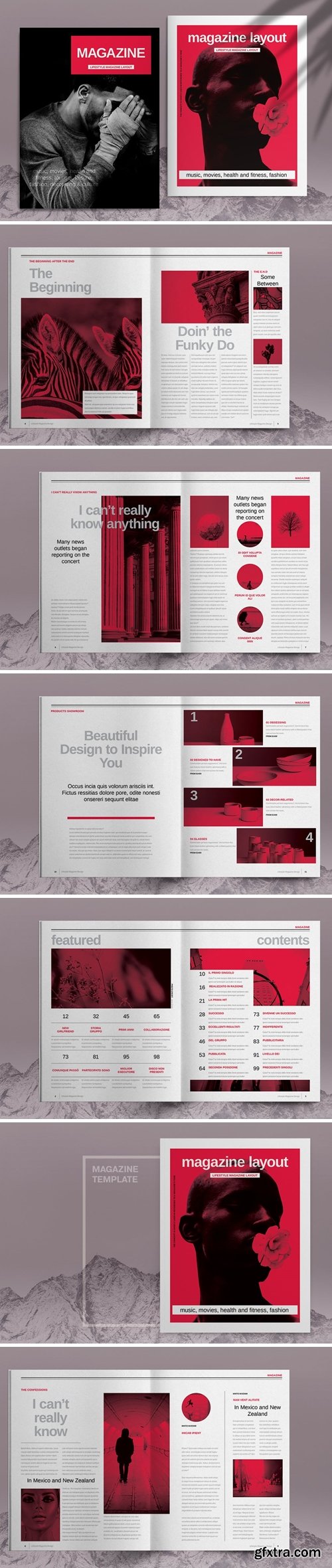 Red Lifestyle Magazine Layout