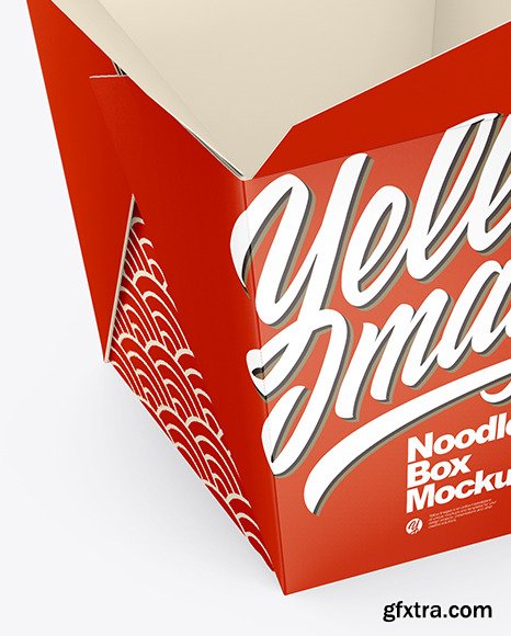 Opened Matte Paper Noodles Box Mockup 73389