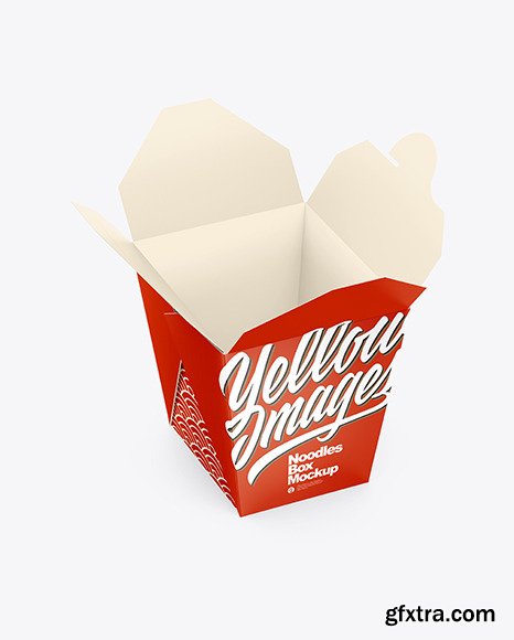 Opened Matte Paper Noodles Box Mockup 73389