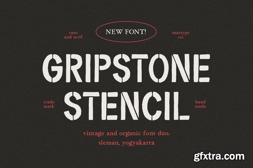 Gripstone Stencil - Vintage Font Duo
