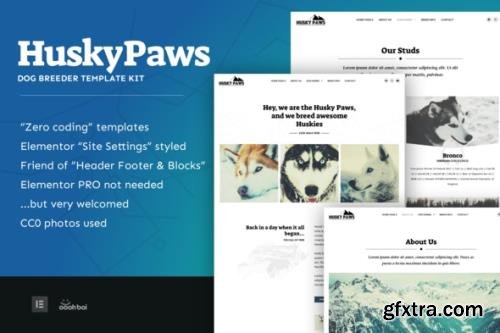 ThemeForest - HuskyPaws v1.0.1 - Dog Breeder Elementor Template Kit - 31088695