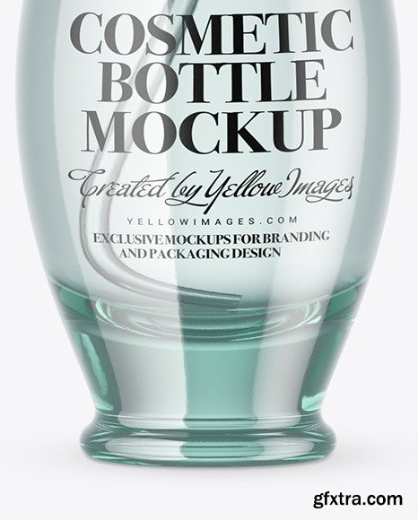 Blue Glass Cosmetic Bottle Mockup 76784