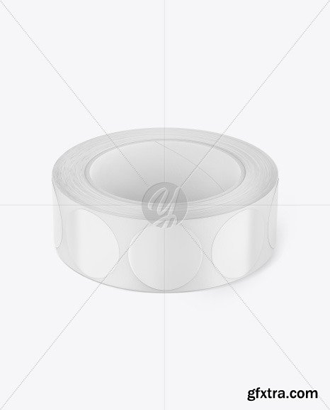 Roll w/Round Stickers Mockup 76769