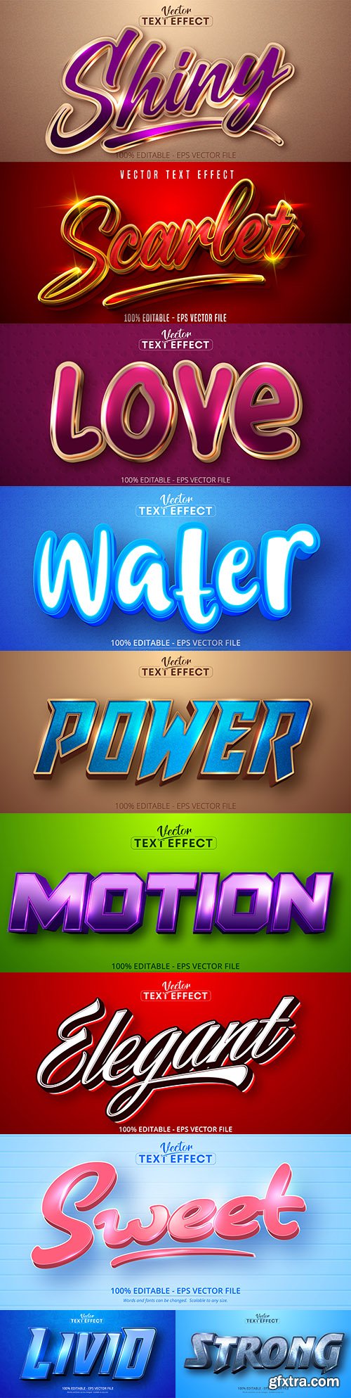 Editable font and 3d effect text design collection illustration 49
