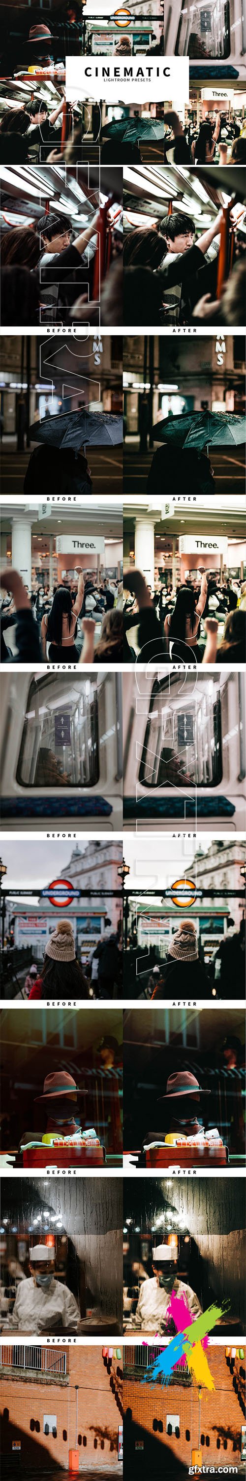 CreativeMarket - 10 Cinematic Lightroom Presets 5787589