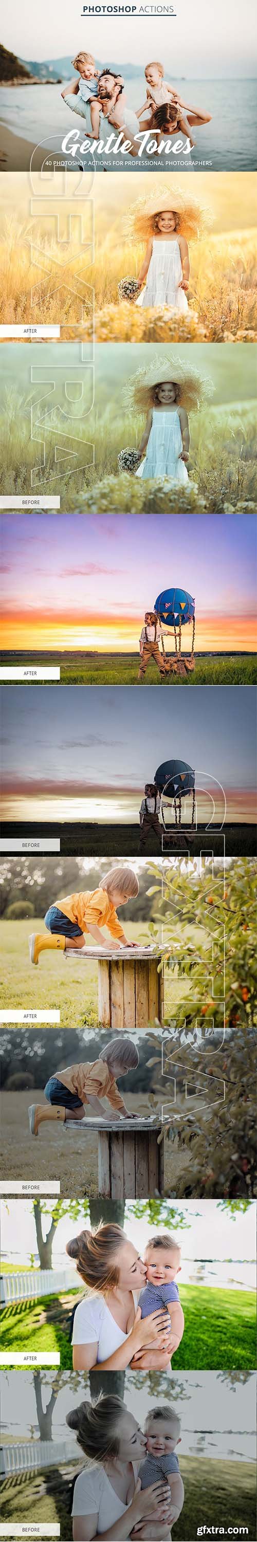 CreativeMarket - Gentle Tones Actions for Photoshop 4848118