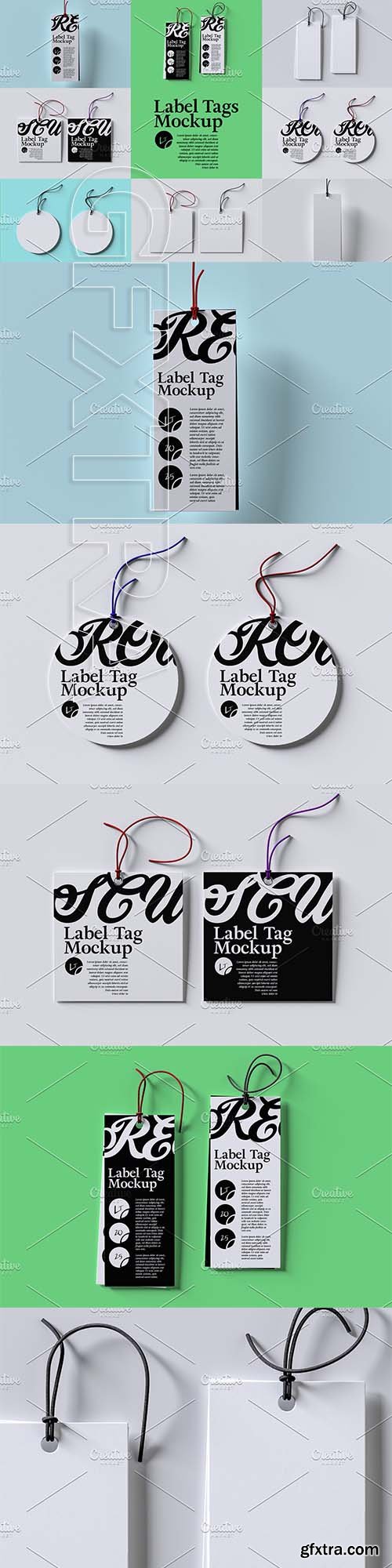 CreativeMarket - Set of Tag Clothing Labels Mockup 5836432