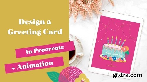 Beginner Procreate Level | Design a Greeting Card on your iPad + FREE Procreate Brushes