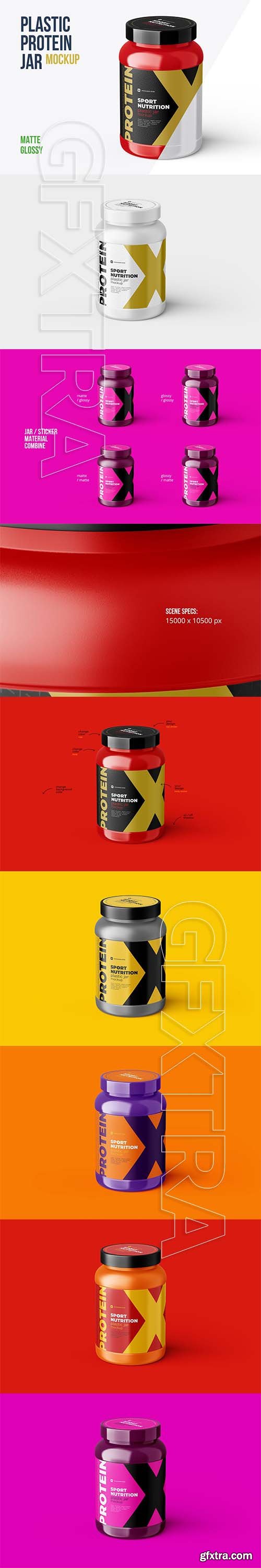 CreativeMarket - Sport Nutrition Plastic Jar Mockup 5939599