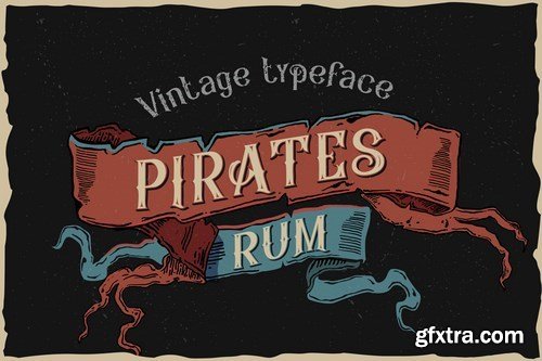 Pirates rum vintage typeface