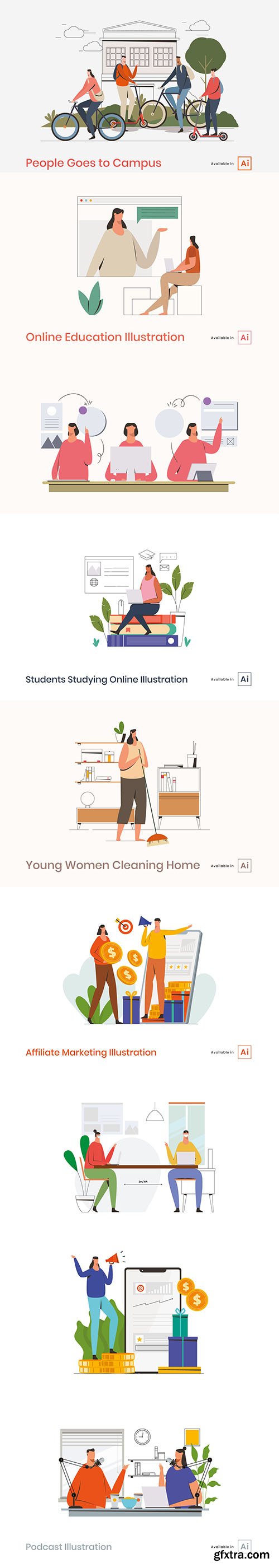 People Activities Vector Illustrations Vol2