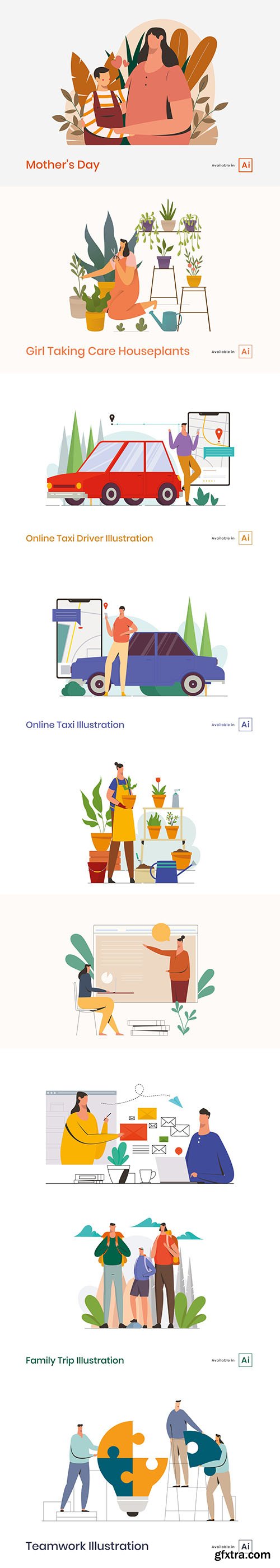 People Activities Vector Illustrations Vol3 