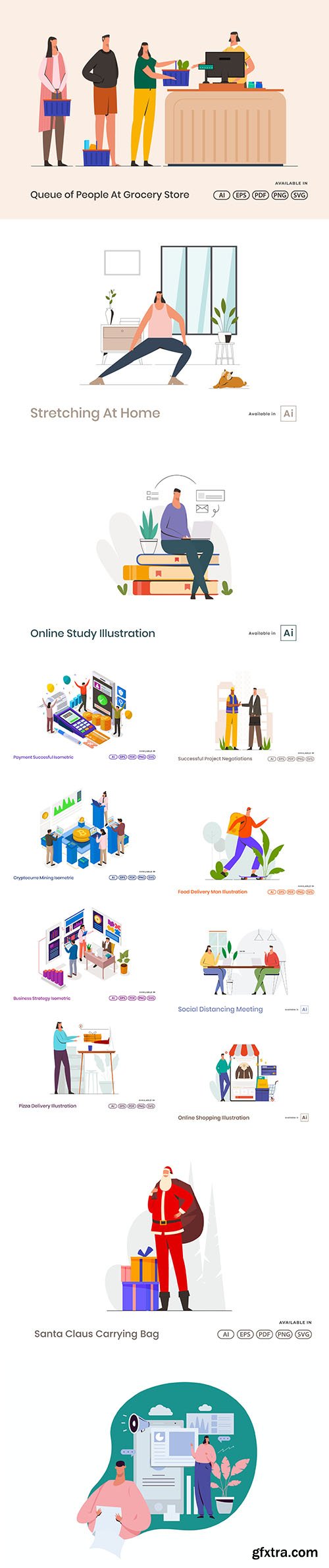 People Activities Vector Illustrations Vol4