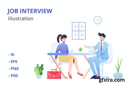 Job interview illustrations