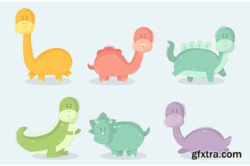 Cartoon dinosaur illustrations