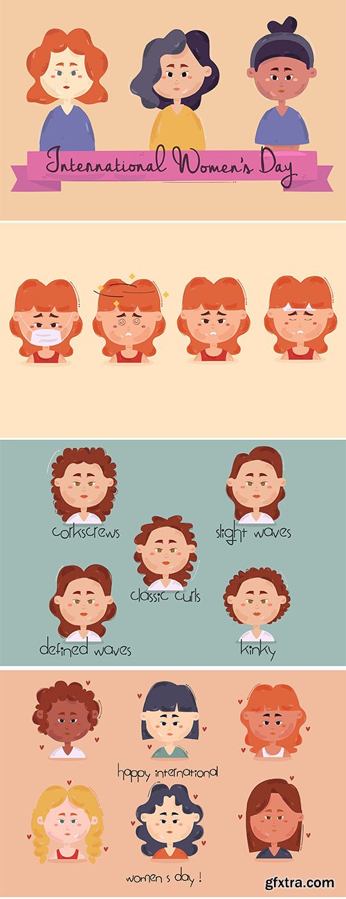 Women Avatars Illustrations Set