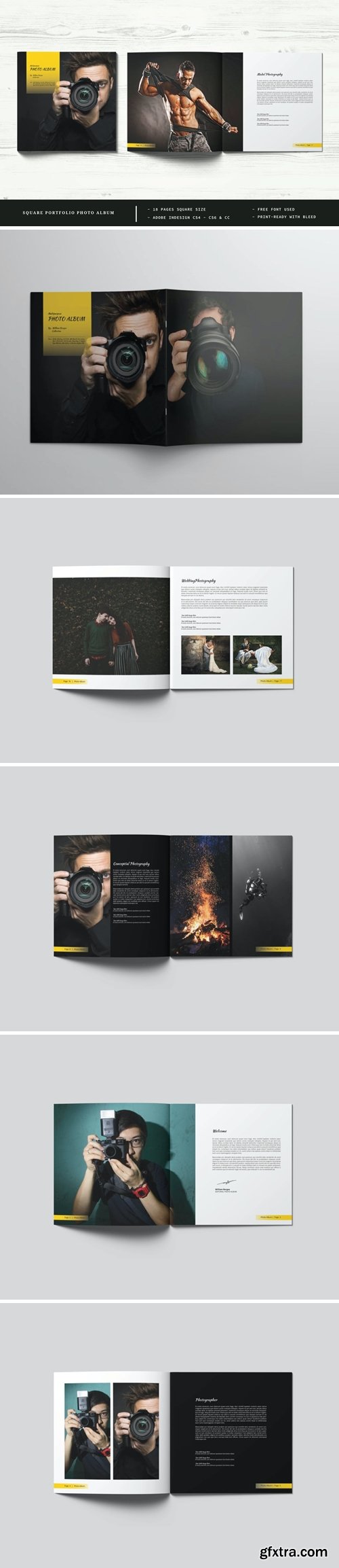 Square Portfolio Photo Album Template