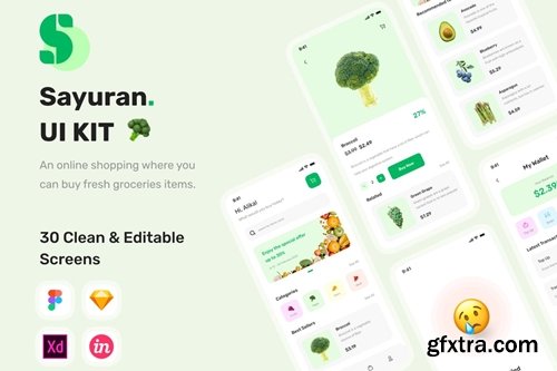 Sayuran - Grocery Apps UI Kit