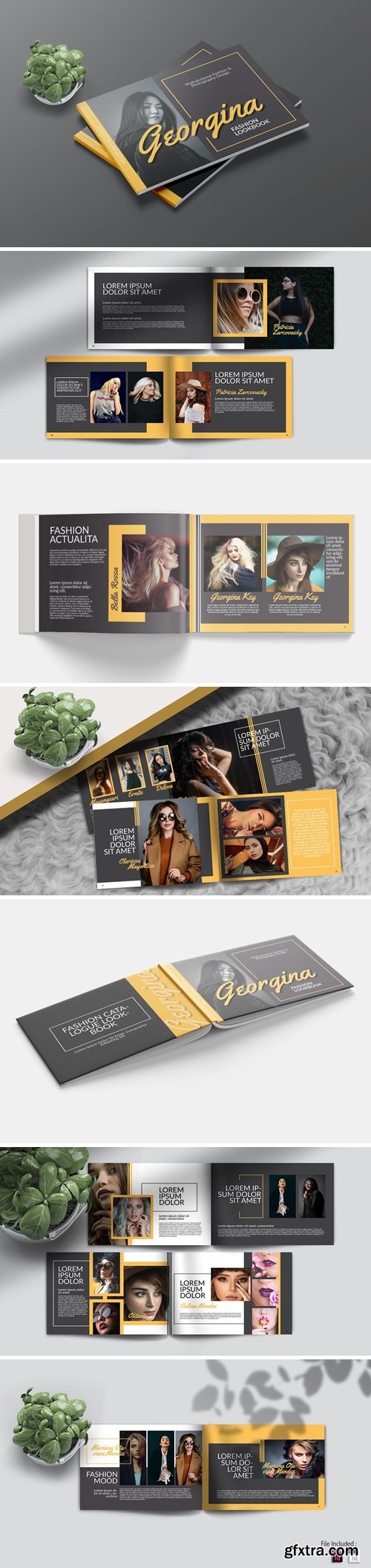 GEORGINA - Fashion A4 Landscape Template