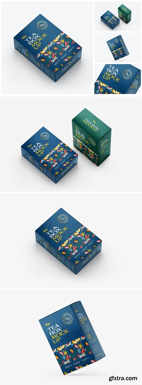 Tea Box Packaging Mockup Set