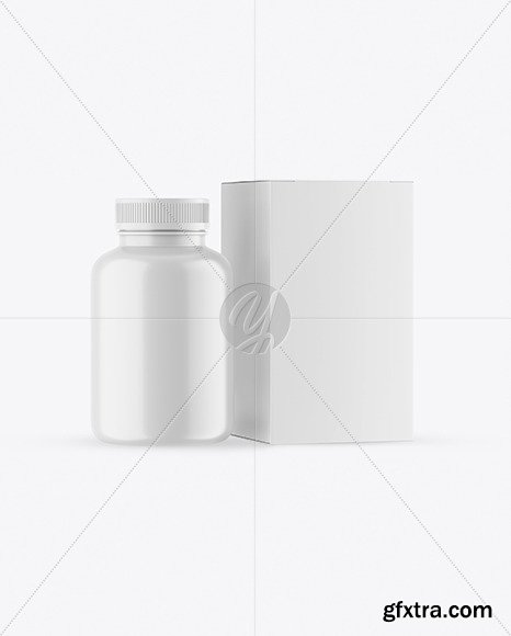 Matte Plastic Jar with Box Mockup 77052