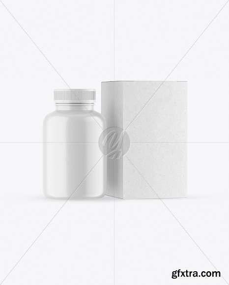 Matte Plastic Jar with Kraft Box Mockup 77056