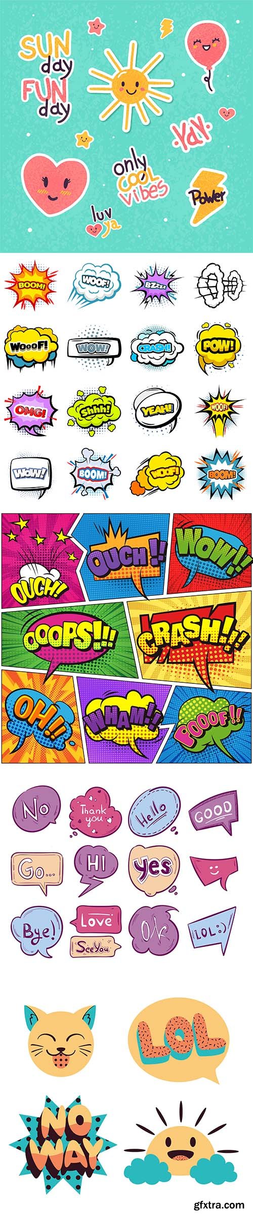 Speech bubbles hand-drawn coloring Vol 2